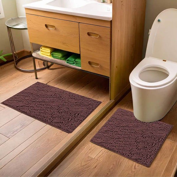 Muddy Mat® Bathroom Rugs set, Bath Mats (20”x30”) with U Shaped Toilet Mat (20”x20”)