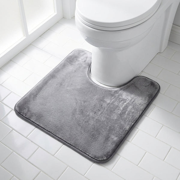 Muddy Mat® Memory Foam Bath Mat Set 2 Piece – Velvet Soft Non Slip Bathroom Rugs Set, Thick Absorbent Washable Bath Mats for Bathroom Floor and Shower, 20"x30" + 20"x20" U-Shaped