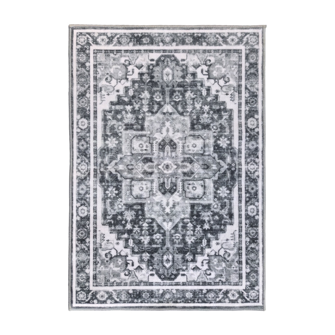 Muddy Mat® Onyx Washable Area Rugs for Living Room, Bedroom & Dining Room – Modern Soft Low Pile Non Slip Carpet – Pet Friendly Waterproof Foldable Rugs for Home