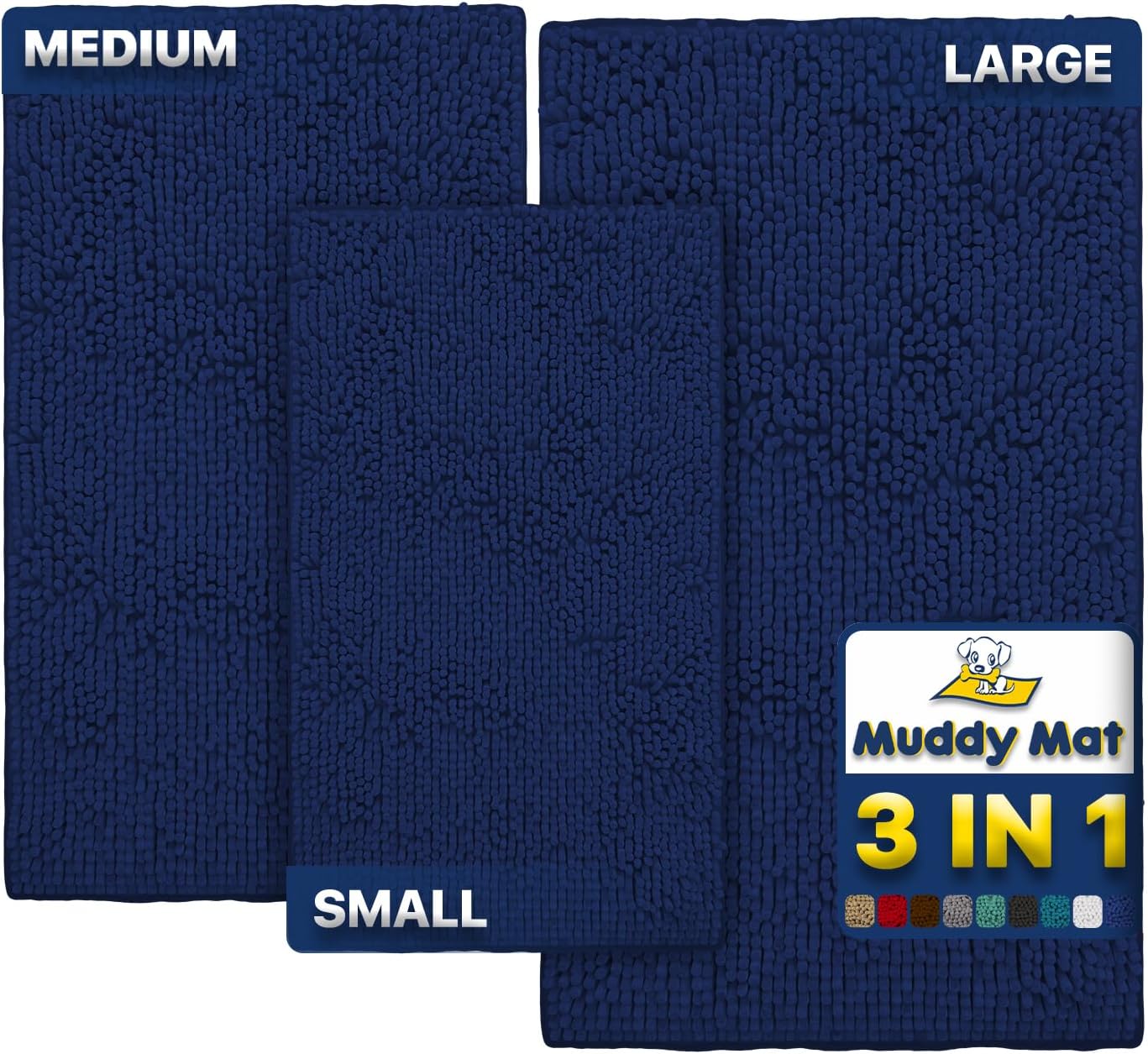 Muddy Mat® - Anti-Mud Dog Door Mat - Pack of 3