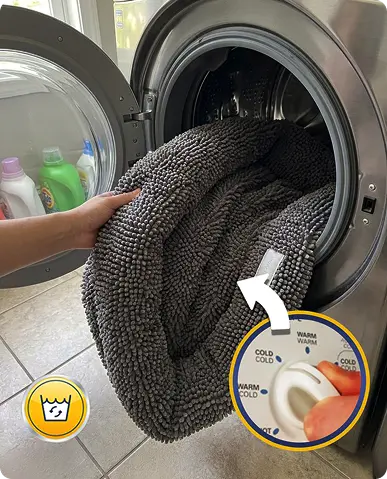 Gentle-cycle wash for outer cover & bolster.
