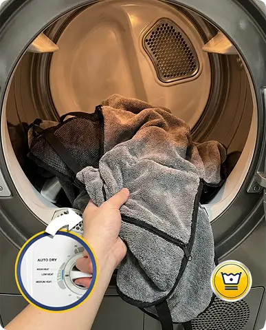 Air Dry or Tumble Dry Low, Then Reinsert the Foam