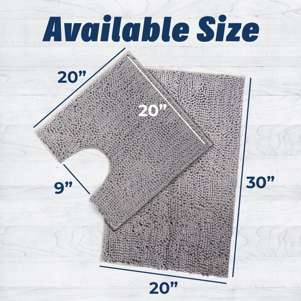 Muddy Mat® Bathroom Rugs set, Bath Mats (20”x30”) with U Shaped Toilet Mat (20”x20”)