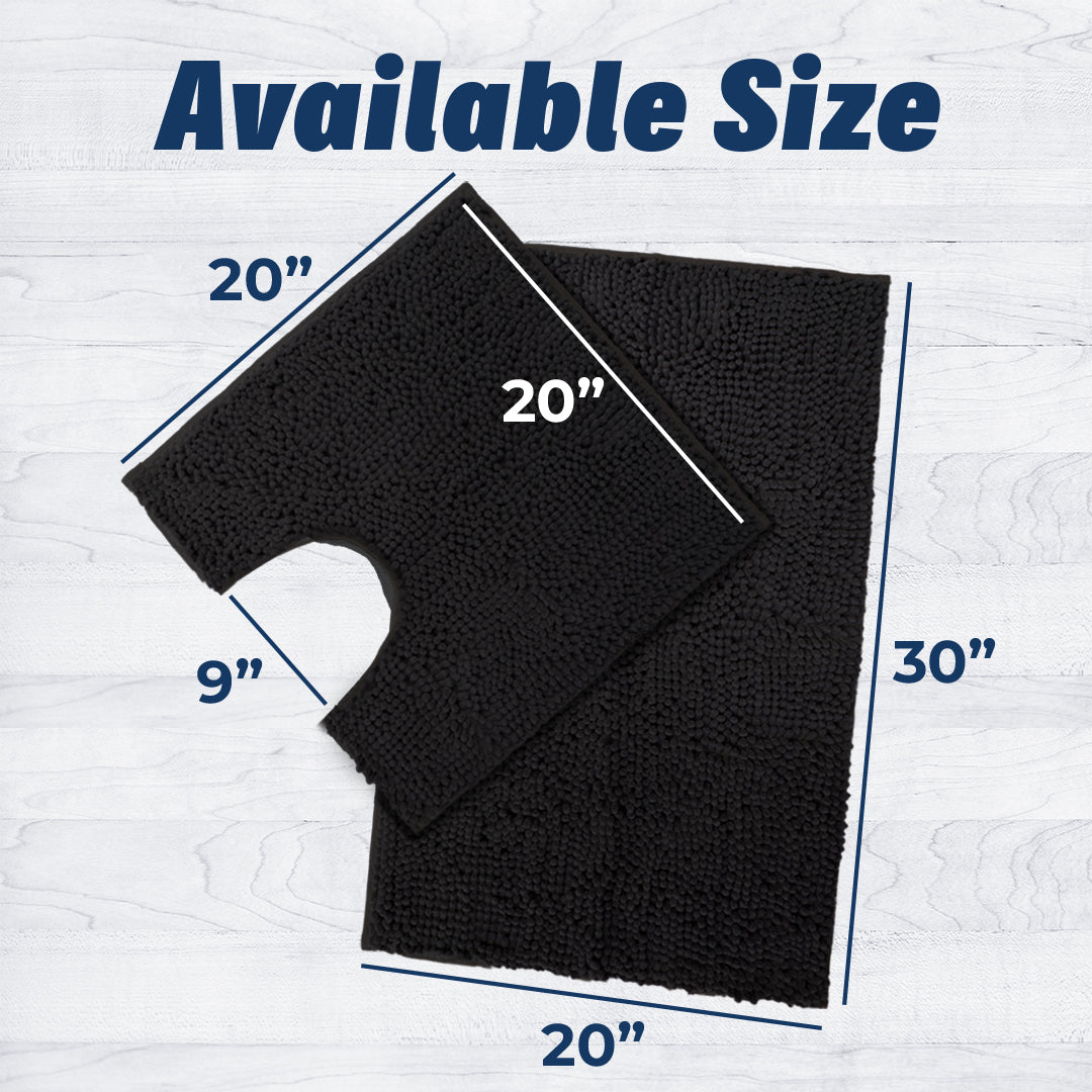 Muddy Mat® Bathroom Rugs set, Bath Mats (20”x30”) with U Shaped Toilet Mat (20”x20”)