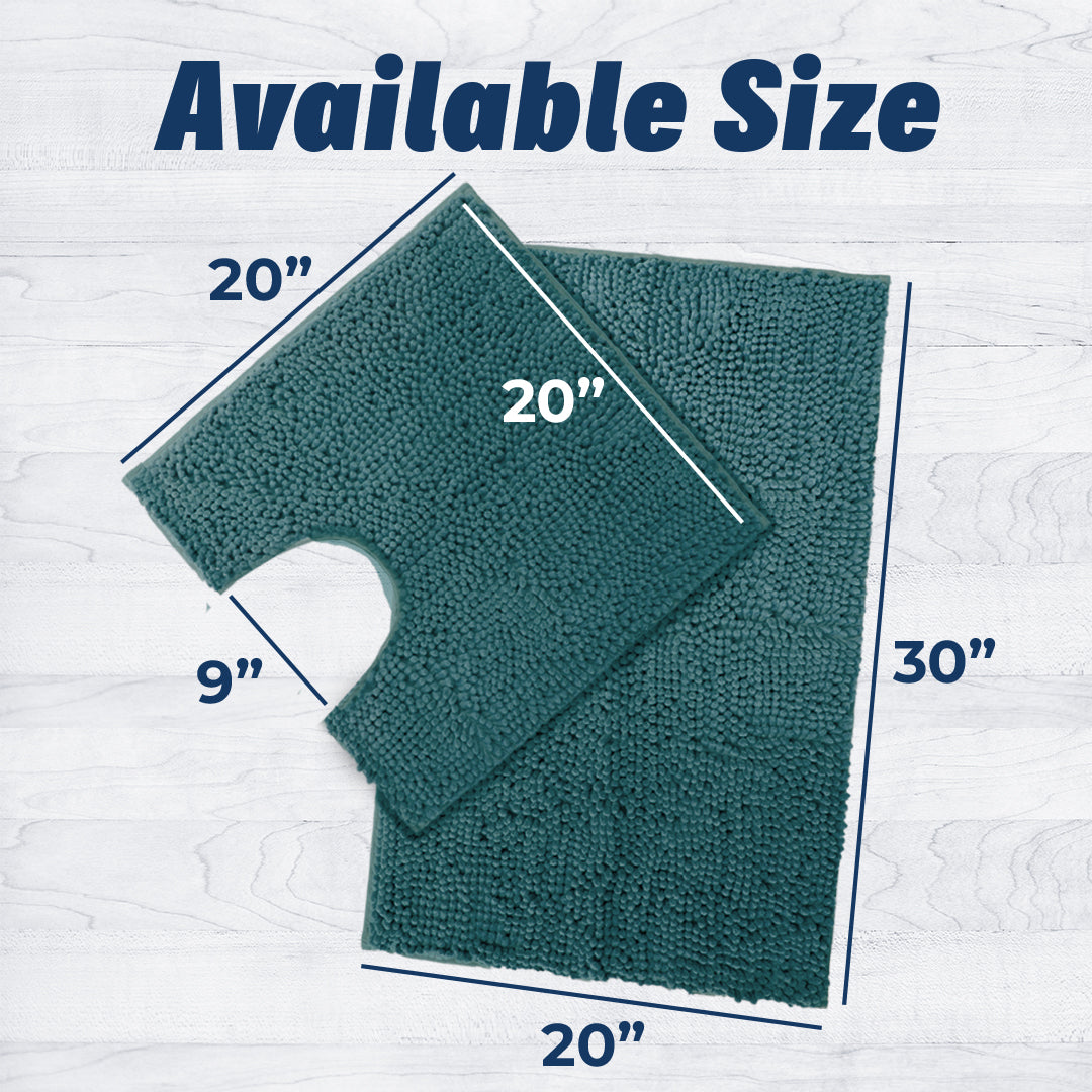 Muddy Mat® Bathroom Rugs set, Bath Mats (20”x30”) with U Shaped Toilet Mat (20”x20”)