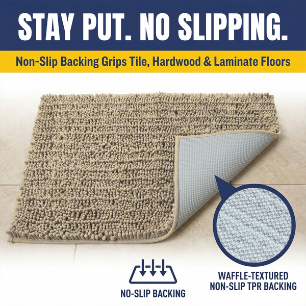 Muddy Mat® MudMax Dog Door Mat for Muddy Paws – Ultra Water Absorbing Mat Chenille Muddy Carpet® Soaks 5X Water, Microfiber Quick Dry, Slip Resistant Machine Washable Indoor Mat