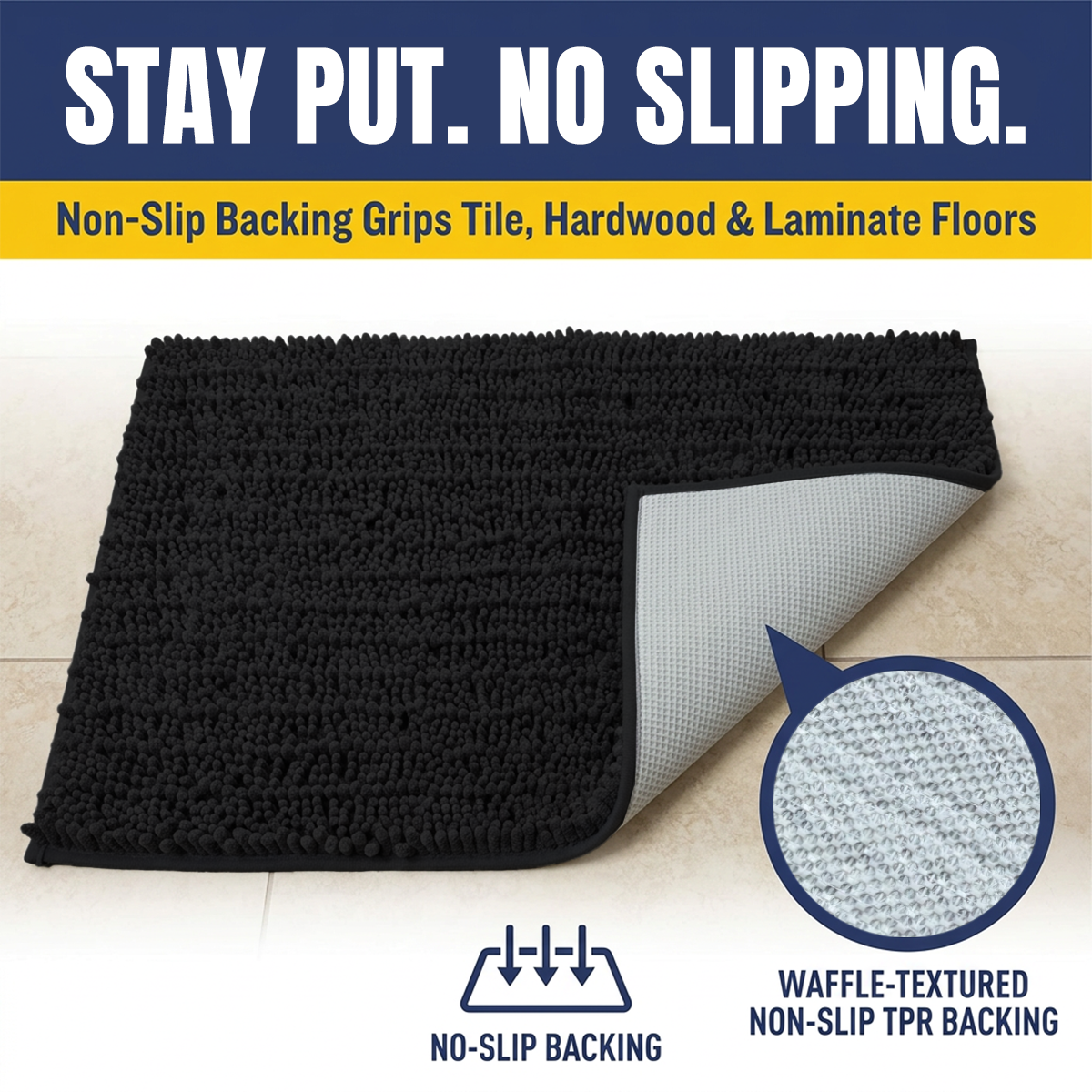 Muddy Mat® MudMax Dog Door Mat for Muddy Paws – Ultra Water Absorbing Mat Chenille Muddy Carpet® Soaks 5X Water, Microfiber Quick Dry, Slip Resistant Machine Washable Indoor Mat