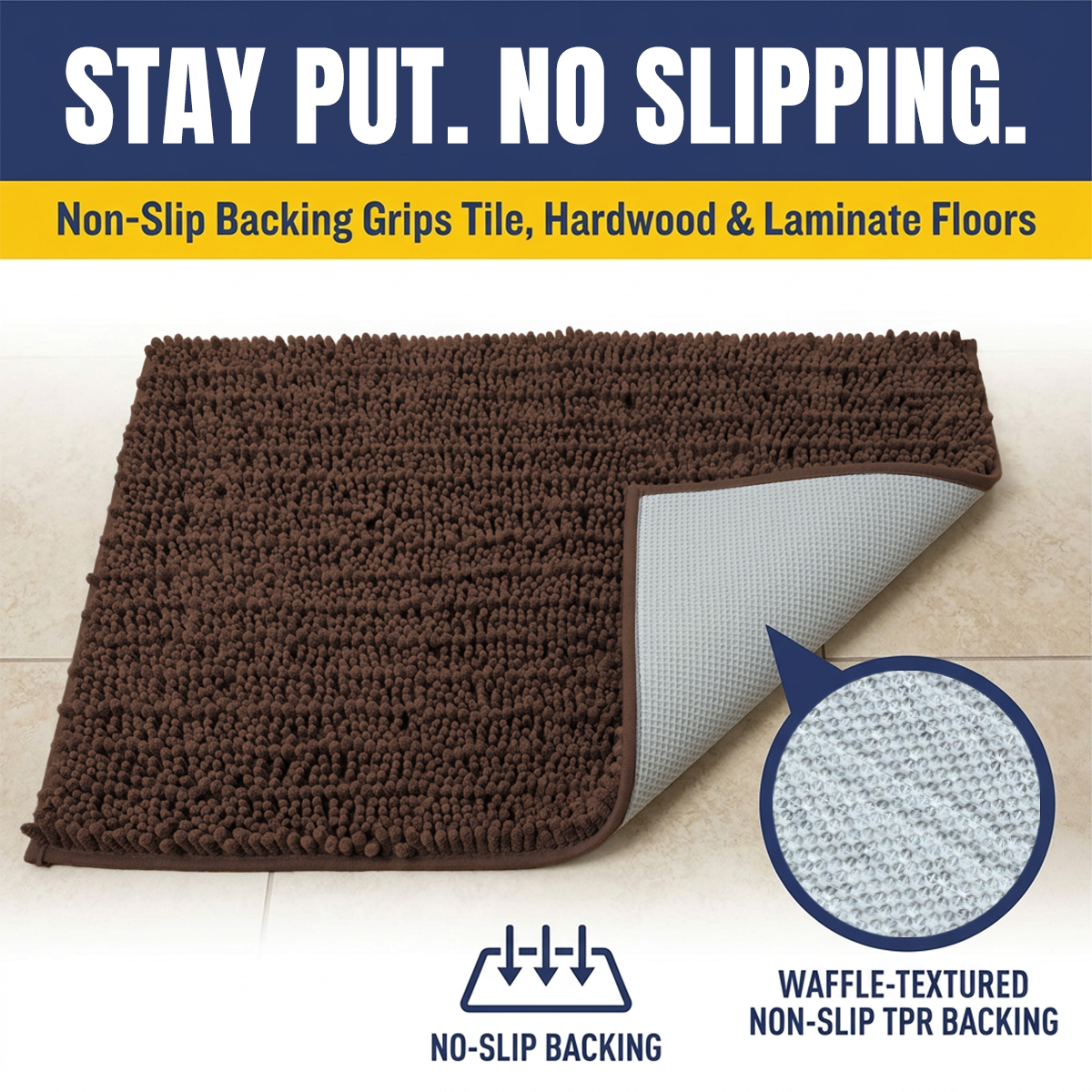 Muddy Mat® MudMax Dog Door Mat for Muddy Paws – Ultra Water Absorbing Mat Chenille Muddy Carpet® Soaks 5X Water, Microfiber Quick Dry, Slip Resistant Machine Washable Indoor Mat