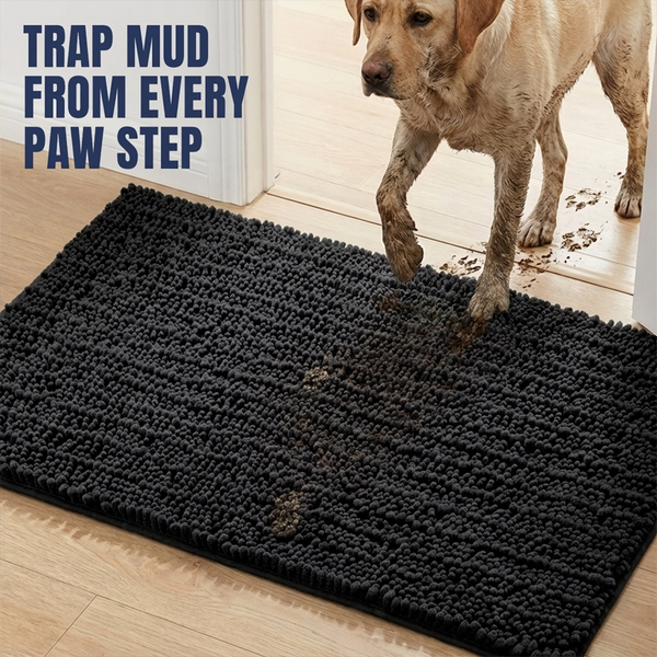 Muddy Mat® MudMax Dog Door Mat for Muddy Paws – Ultra Water Absorbing Mat Chenille Muddy Carpet® Soaks 5X Water, Microfiber Quick Dry, Slip Resistant Machine Washable Indoor Mat