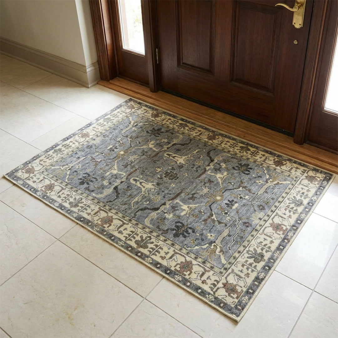 Muddy Mat® Duskfall Washable Area Rugs for Living Room, Bedroom & Dining Room – Modern Soft Low Pile Non Slip Carpet – Pet Friendly Waterproof Foldable Rugs for Home