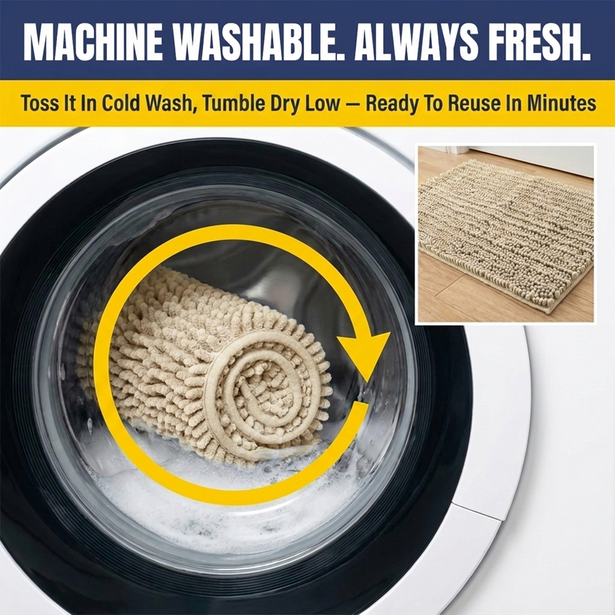 Muddy Mat® MudMax Dog Door Mat for Muddy Paws – Ultra Water Absorbing Mat Chenille Muddy Carpet® Soaks 5X Water, Microfiber Quick Dry, Slip Resistant Machine Washable Indoor Mat