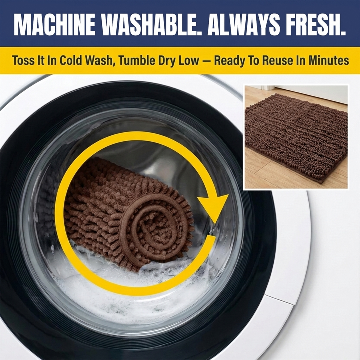 Muddy Mat® MudMax Dog Door Mat for Muddy Paws – Ultra Water Absorbing Mat Chenille Muddy Carpet® Soaks 5X Water, Microfiber Quick Dry, Slip Resistant Machine Washable Indoor Mat