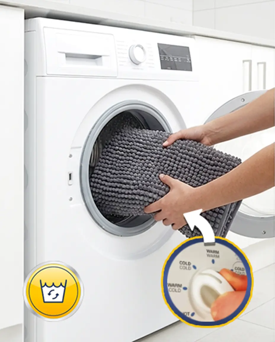 Wash on cold cycle with your choice of detergent