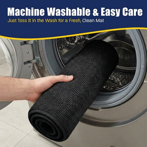 Muddy Mat® CloudStep Bathroom Rugs, Non Slip Bath Mats for Bathroom, Super Absorbent Memory Foam Chenille, Quick Dry Machine Washable Thick Toilet Rug for Shower Tub and Floor