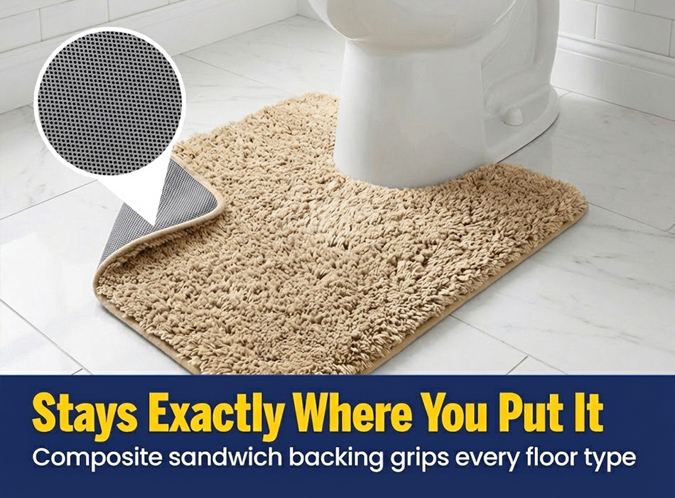 Muddy Rags Muddy Mat® Fluffy Bathroom Rugs 2 Piece Set, Soft Absorbent Microfiber