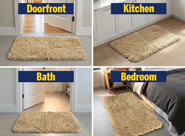 Muddy Mat® Fluffy Bathroom Rug, Soft Absorbent Microfiber Bath Mat, Non Slip, Quick Dry, Machine Washable for Bathroom Floor, Tub, Shower, Toilet and Sink