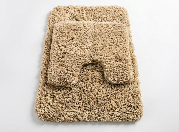 Muddy Mat® Fluffy Bathroom Rugs 2 Piece Set, Soft Absorbent Microfiber Bath Mats, Non Slip, Quick Dry, Machine Washable for Floor, Tub, Shower & Toilet, 20"x30" + 20"x20" U-Shaped