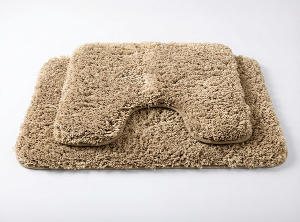 Muddy Mat® Fluffy Bathroom Rugs 2 Piece Set, Soft Absorbent Microfiber Bath Mats, Non Slip, Quick Dry, Machine Washable for Floor, Tub, Shower & Toilet, 20"x30" + 20"x20" U-Shaped