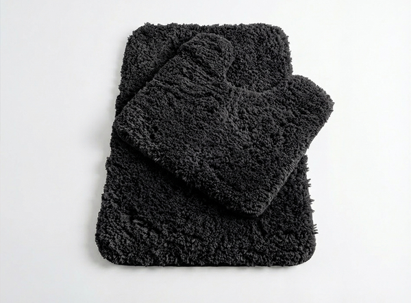 Muddy Mat® Fluffy Bathroom Rugs 2 Piece Set, Soft Absorbent Microfiber Bath Mats, Non Slip, Quick Dry, Machine Washable for Floor, Tub, Shower & Toilet, 20"x30" + 20"x20" U-Shaped