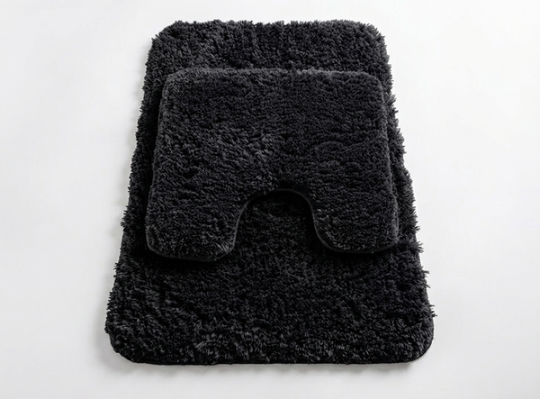Muddy Mat® Fluffy Bathroom Rugs 2 Piece Set, Soft Absorbent Microfiber Bath Mats, Non Slip, Quick Dry, Machine Washable for Floor, Tub, Shower & Toilet, 20"x30" + 20"x20" U-Shaped