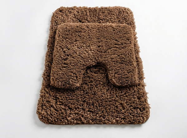 Muddy Mat® Fluffy Bathroom Rugs 2 Piece Set, Soft Absorbent Microfiber Bath Mats, Non Slip, Quick Dry, Machine Washable for Floor, Tub, Shower & Toilet, 20"x30" + 20"x20" U-Shaped