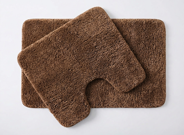 Muddy Mat® Fluffy Bathroom Rugs 2 Piece Set, Soft Absorbent Microfiber Bath Mats, Non Slip, Quick Dry, Machine Washable for Floor, Tub, Shower & Toilet, 20"x30" + 20"x20" U-Shaped