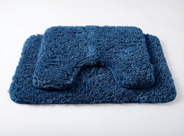 Muddy Mat® Fluffy Bathroom Rugs 2 Piece Set, Soft Absorbent Microfiber Bath Mats, Non Slip, Quick Dry, Machine Washable for Floor, Tub, Shower & Toilet, 20"x30" + 20"x20" U-Shaped